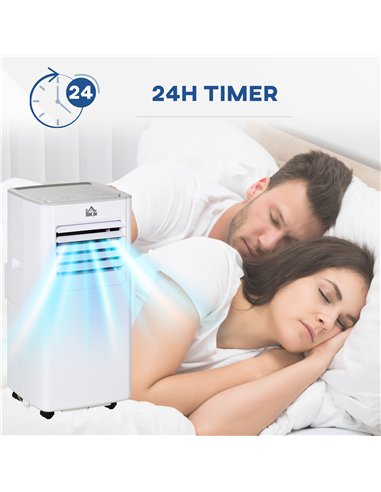 HOMCOM 7000 BTU Air Conditioning Unit, 3-in-1 Portable Air Conditioner, Dehumidifier, Cooling Fan with 2 Speeds, 24H Timer, Remo