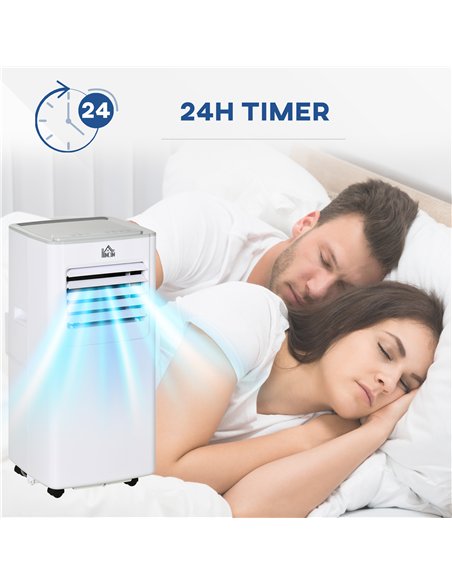 HOMCOM 7000 BTU Air Conditioning Unit, 3-in-1 Portable Air Conditioner, Dehumidifier, Cooling Fan with 2 Speeds, 24H Timer, Remo