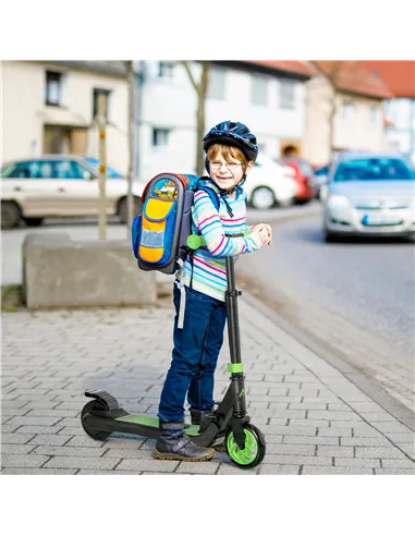 HOMCOM Folding Electric Scooter with Brake, for Ages 6+ Years, 8km/h Maximum Speed, Green