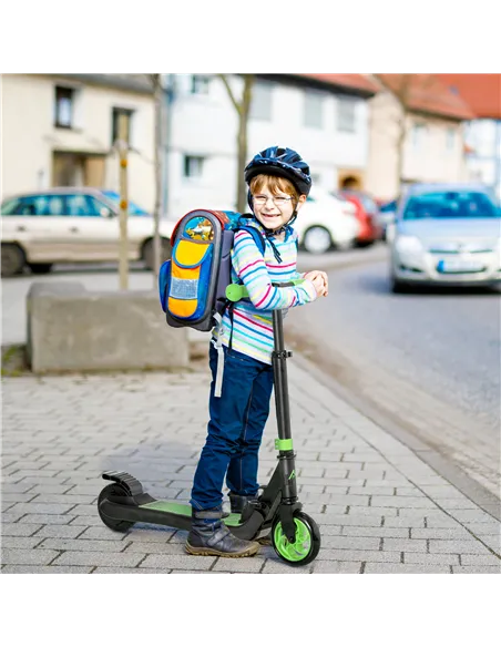HOMCOM Folding Electric Scooter with Brake, for Ages 6+ Years, 8km/h Maximum Speed, Green
