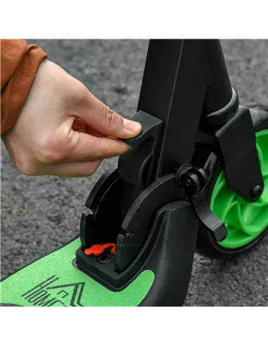 HOMCOM Folding Electric Scooter with Brake, for Ages 6+ Years, 8km/h Maximum Speed, Green