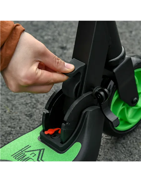 HOMCOM Folding Electric Scooter with Brake, for Ages 6+ Years, 8km/h Maximum Speed, Green