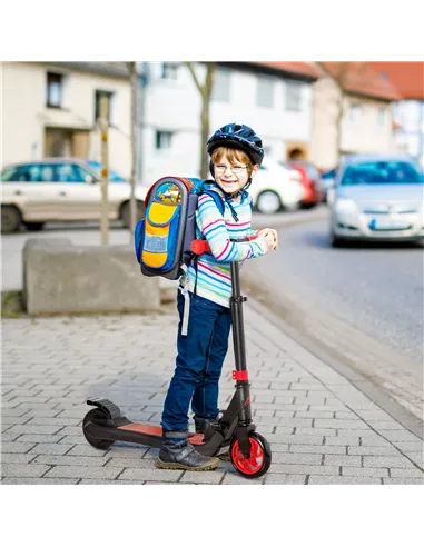 HOMCOM Folding Electric Scooter with Brake, for Ages 6+ Years, 8km/h Maximum Speed, Red