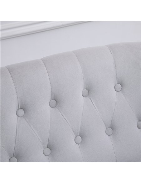 HOMCOM Loveseat with Wood Frame, Compact 2 Seater Sofa, Button Tufted Chaise Lounger with Carved Legs, Vintage Design for Bedroo