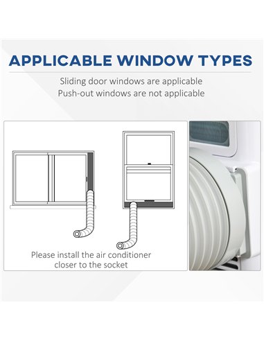HOMCOM 7000 BTU Air Conditioning Unit, 3-in-1 Portable Air Conditioner, Dehumidifier, Cooling Fan with 2 Speeds, 24H Timer, Remo