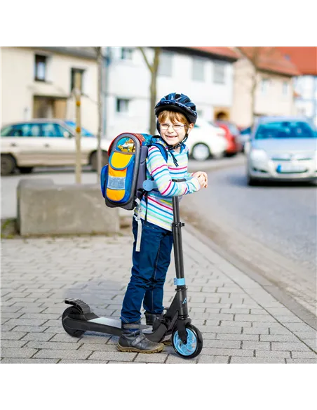 HOMCOM Folding Electric Scooter with Brake, for Ages 6+ Years, 8km/h Maximum Speed, Blue