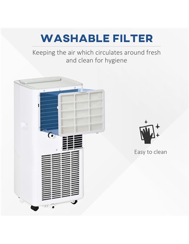 HOMCOM 7000 BTU Air Conditioning Unit, 3-in-1 Portable Air Conditioner, Dehumidifier, Cooling Fan with 2 Speeds, 24H Timer, Remo