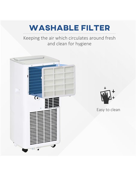 HOMCOM 7000 BTU Air Conditioning Unit, 3-in-1 Portable Air Conditioner, Dehumidifier, Cooling Fan with 2 Speeds, 24H Timer, Remo