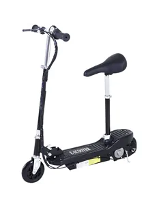 HOMCOM Powered E-Scooter Ride-On, with Brakes, Adjustable Seat, Adjustable Handlebars, Black