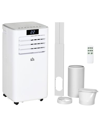 HOMCOM 7000 BTU Air Conditioning Unit, 3-in-1 Portable Air Conditioner, Dehumidifier, Cooling Fan with Remote Control, LED Displ