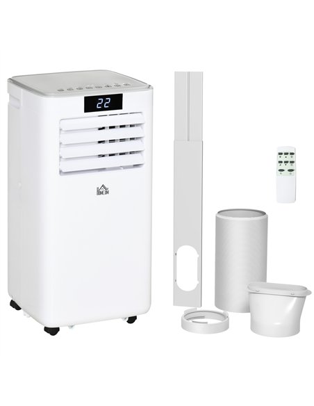 HOMCOM 7000 BTU Air Conditioning Unit, 3-in-1 Portable Air Conditioner, Dehumidifier, Cooling Fan with Remote Control, LED Displ