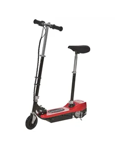 HOMCOM Powered E-Scooter Ride-On, with Brakes, Adjustable Seat, Adjustable Handlebars, Red