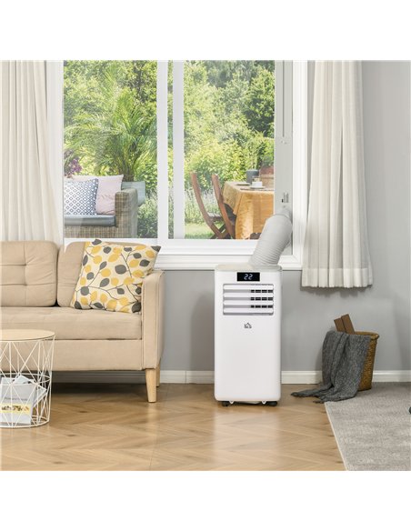 HOMCOM 7000 BTU Air Conditioning Unit, 3-in-1 Portable Air Conditioner, Dehumidifier, Cooling Fan with Remote Control, LED Displ