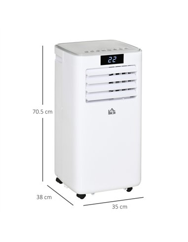 HOMCOM 7000 BTU Air Conditioning Unit, 3-in-1 Portable Air Conditioner, Dehumidifier, Cooling Fan with Remote Control, LED Displ