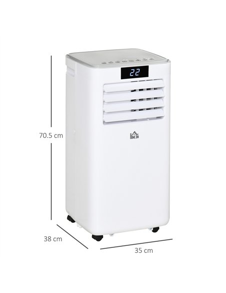 HOMCOM 7000 BTU Air Conditioning Unit, 3-in-1 Portable Air Conditioner, Dehumidifier, Cooling Fan with Remote Control, LED Displ