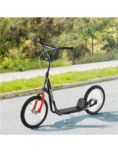 HOMCOM Kick Scooters for Kids with Adjustable Height, Anti-Slip Deck, Dual Brakes, Rubber Tyres, for Boys and Girls Aged 5+ Year