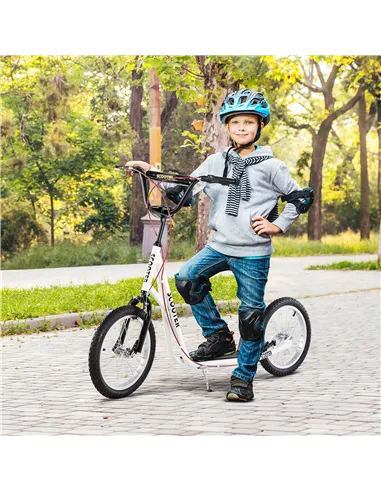 HOMCOM Kick Scooters for Kids with Adjustable Height, Anti-Slip Deck, Dual Brakes, Rubber Tyres, for Boys and Girls Aged 5+ Year