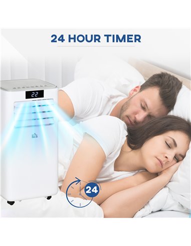 HOMCOM 7000 BTU Air Conditioning Unit, 3-in-1 Portable Air Conditioner, Dehumidifier, Cooling Fan with Remote Control, LED Displ