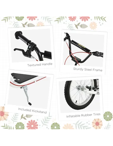 HOMCOM Kick Scooters for Kids with Adjustable Height, Anti-Slip Deck, Dual Brakes, Rubber Tyres, for Boys and Girls Aged 5+ Year