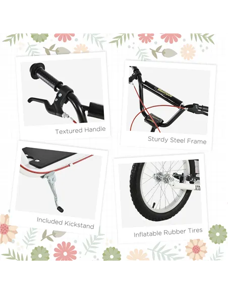 HOMCOM Kick Scooters for Kids with Adjustable Height, Anti-Slip Deck, Dual Brakes, Rubber Tyres, for Boys and Girls Aged 5+ Year