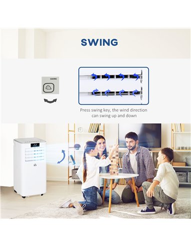 HOMCOM 7000 BTU Air Conditioning Unit, 3-in-1 Portable Air Conditioner, Dehumidifier, Cooling Fan with Remote Control, LED Displ