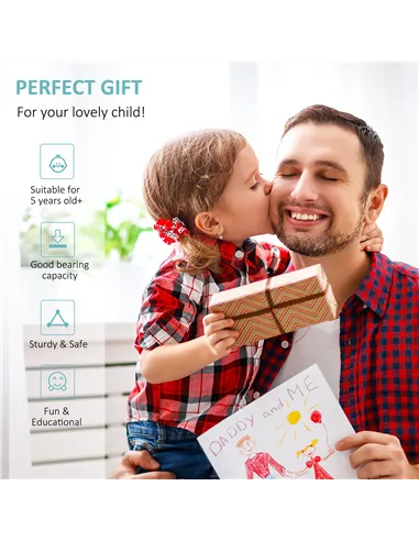 HOMCOM Stunt Scooter, Kids Scooter, 12'' Rubber Tyre Kick Scooter with Adjustable Handlebar, Dual Brakes, Blue