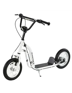 HOMCOM Dual Brakes 12" Metal frame Kick Scooter adjustable black