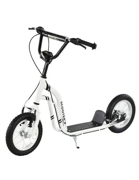 HOMCOM Dual Brakes 12" Metal frame Kick Scooter adjustable black