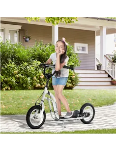 HOMCOM Dual Brakes 12" Metal frame Kick Scooter adjustable black 2