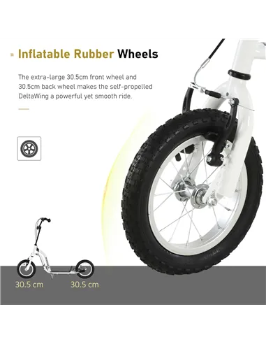 HOMCOM Dual Brakes 12" Metal frame Kick Scooter adjustable black