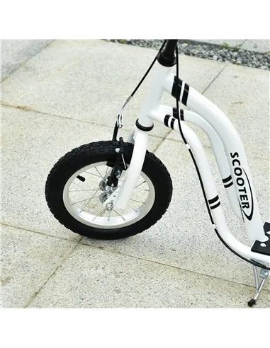 HOMCOM Dual Brakes 12" Metal frame Kick Scooter adjustable black