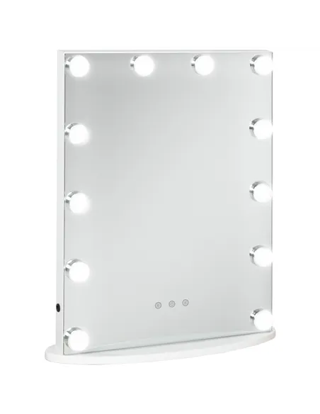 HOMCOM Hollywood Mirror with Lights for Makeup Dressing Table, Lighted Vanity Mirror with 12 Dimmable LED Bulbs and USB Plug in 