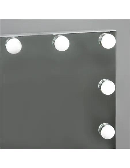 HOMCOM Hollywood Mirror with Lights for Makeup Dressing Table, Lighted Vanity Mirror with 12 Dimmable LED Bulbs and USB Plug in 