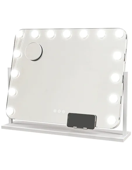 HOMCOM 14 LED bulb Tabletop Makeup Mirror, with Adjustable Settings