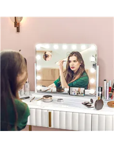 HOMCOM 14 LED bulb Tabletop Makeup Mirror, with Adjustable Settings 2