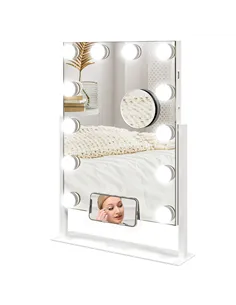 HOMCOM 12 LED bulb Tabletop Makeup Mirror, with Adjustable Settings
