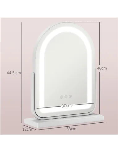 HOMCOM 33 x 44.5cm LED Vanity Mirror - White