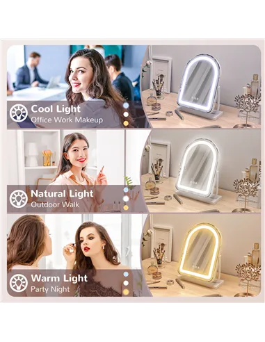 HOMCOM 33 x 44.5cm LED Vanity Mirror - White