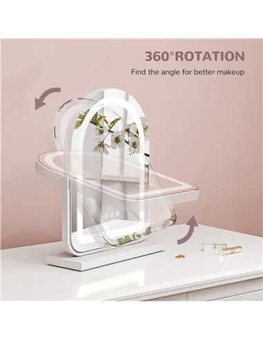 HOMCOM 33 x 44.5cm LED Vanity Mirror - White