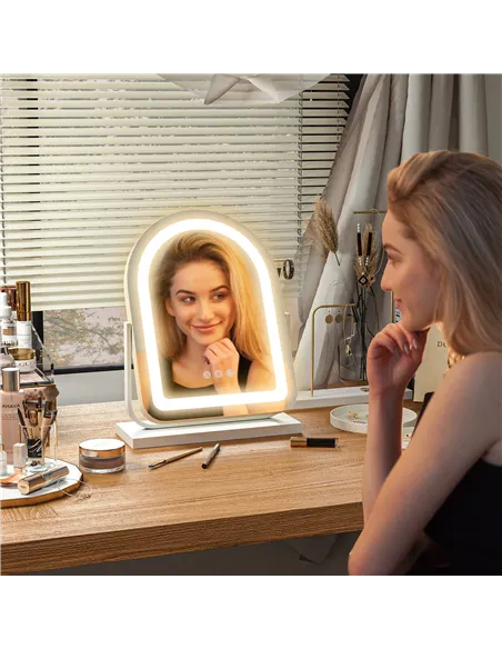 HOMCOM 33 x 44.5cm LED Vanity Mirror - White