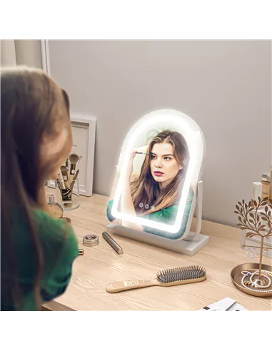 HOMCOM 33 x 44.5cm LED Vanity Mirror - White