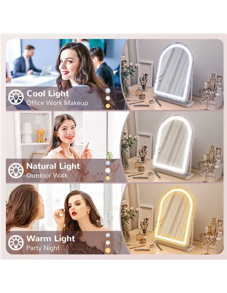 HOMCOM 43 x 59cm LED Vanity Mirror - White