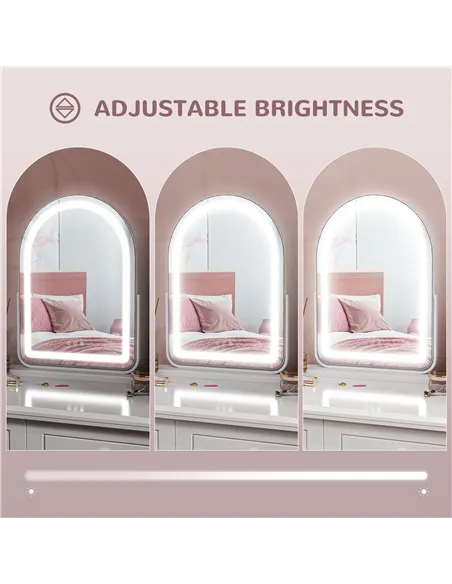 HOMCOM 43 x 59cm LED Vanity Mirror - White