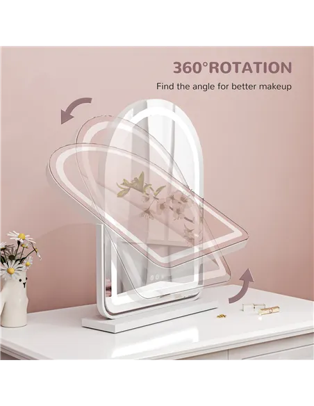HOMCOM 43 x 59cm LED Vanity Mirror - White