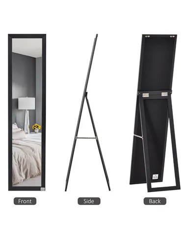 HOMCOM Full Length Mirror for Bedroom, Free Standing Dressing Mirror, Wall Mirror for Living Room, 37 x 154 cm, Black