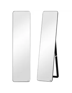 HOMCOM Full Length Mirror, 156 x 37 cm Rectangular Full Body Mirror with Stand, Floor Standing, Hanging or Leaning Against Wall 