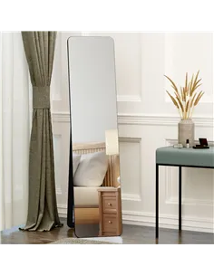 HOMCOM Full Length Mirror, 156 x 37 cm Rectangular Full Body Mirror with Stand, Floor Standing, Hanging or Leaning Against Wall  2