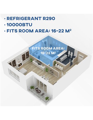 HOMCOM 10000 BTU Air Conditioning Unit, 3-in-1 Portable Air Conditioner, Dehumidifier, Cooling Fan with Remote Control, Digital 