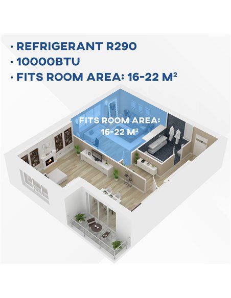 HOMCOM 10000 BTU Air Conditioning Unit, 3-in-1 Portable Air Conditioner, Dehumidifier, Cooling Fan with Remote Control, Digital 