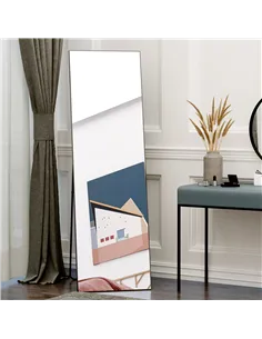 HOMCOM Full Length Dressing Mirror, Floor Standing or Wall Hanging, Aluminium Alloy Framed Full Body Mirror for Bedroom, Living  2